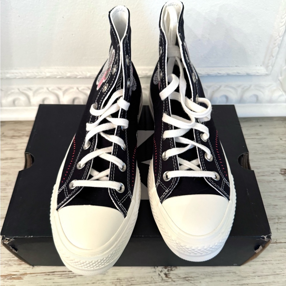 Converse Black High-Tops with Patchwork Design NWT - image 10